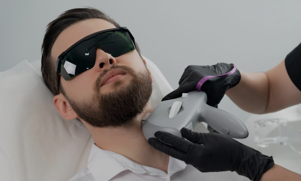 Skin laser treatment for men